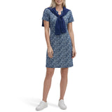 IZOD Womens Sara Printed Short Sleeve Dress