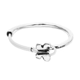 UNOde50 Semi-Rigid Silver & White Leather Butterfly Bracelet - Large