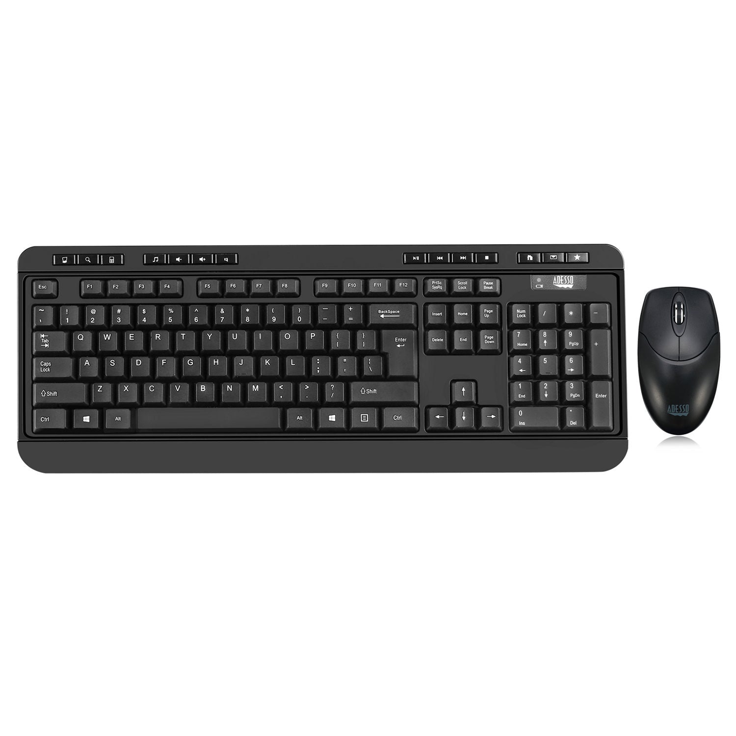 Adesso Antimicrobial Wireless Desktop Keyboard and Mouse