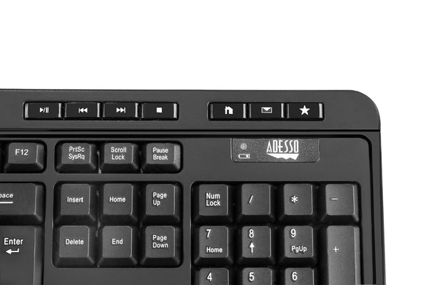 Adesso Antimicrobial Wireless Desktop Keyboard and Mouse