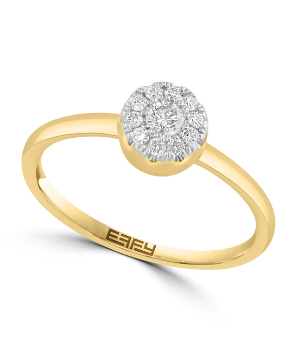 Effy 14K Yellow Gold Diamond Cluster Ring