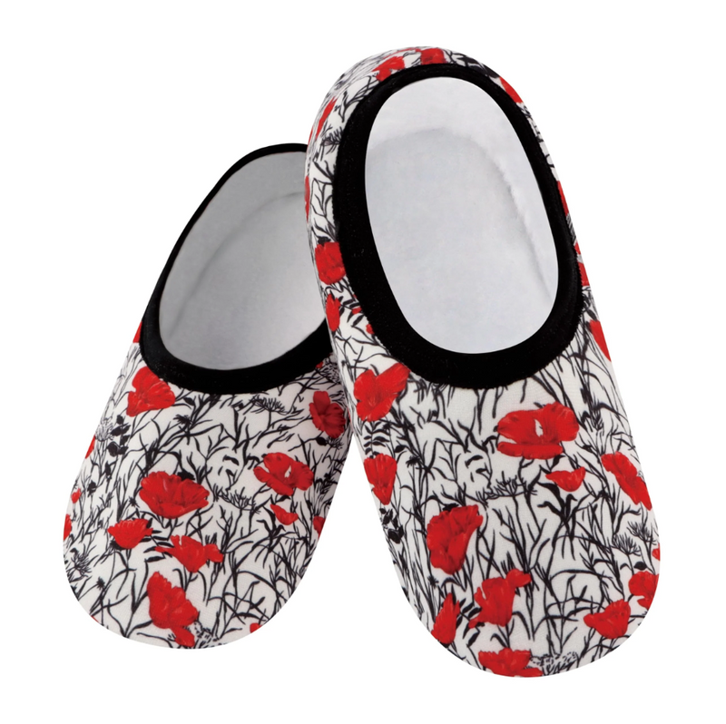 Snoozies Womens Poppies Skinnies Slippers - Size XL