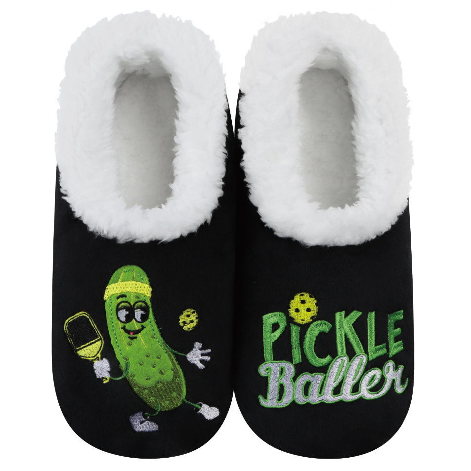 Snoozies Womens Pickle Ball Pairable Slippers - Size Medium