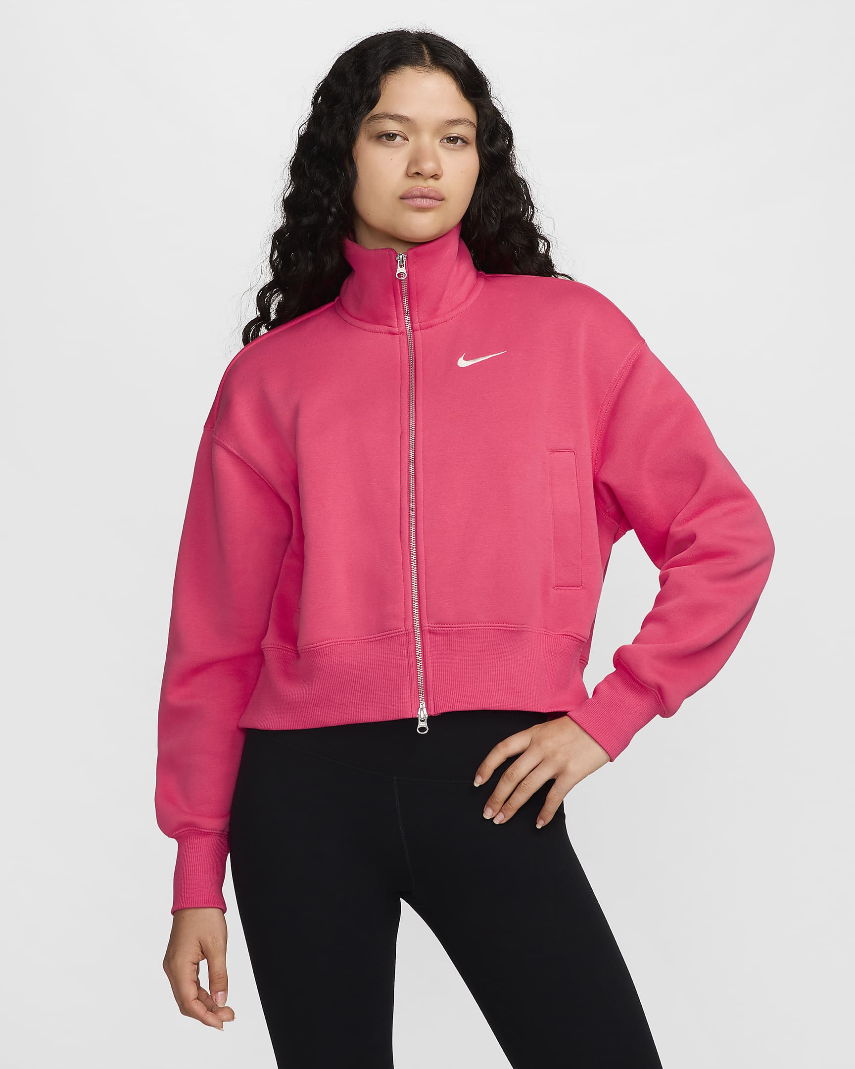 Nike Womens Sportswear Phoenix Fleece Oversized Track Full Zip Jacket ShopCGX