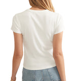 Marine Layer Womens Lexi Rib Sun-In Crew Short Sleeve T-Shirt