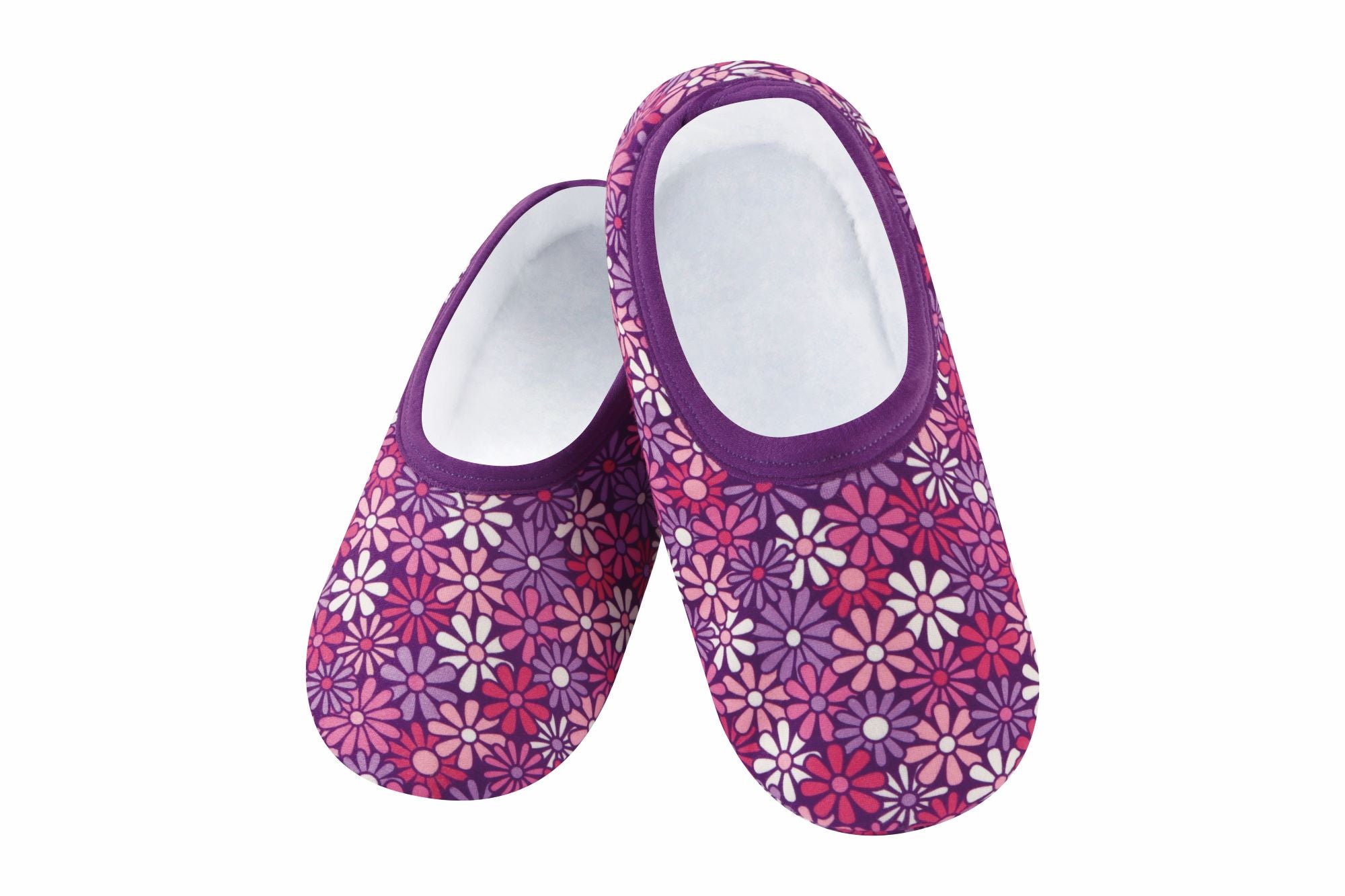 Snoozies Womens Vintage Flowers Plush Skinnies Slippers