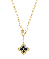 EFFY 14K Yellow Gold Diamond Saphire Pendant Necklace