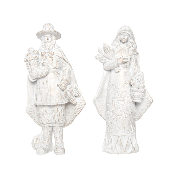 C&F Home Champagne & White Pilgram Couple Figurine