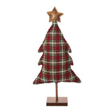 C&F Home 18" Green & Red Plaid Tree Figurine
