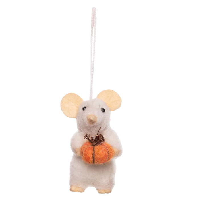 C&F Home Mouse With Pumpkin Ornament