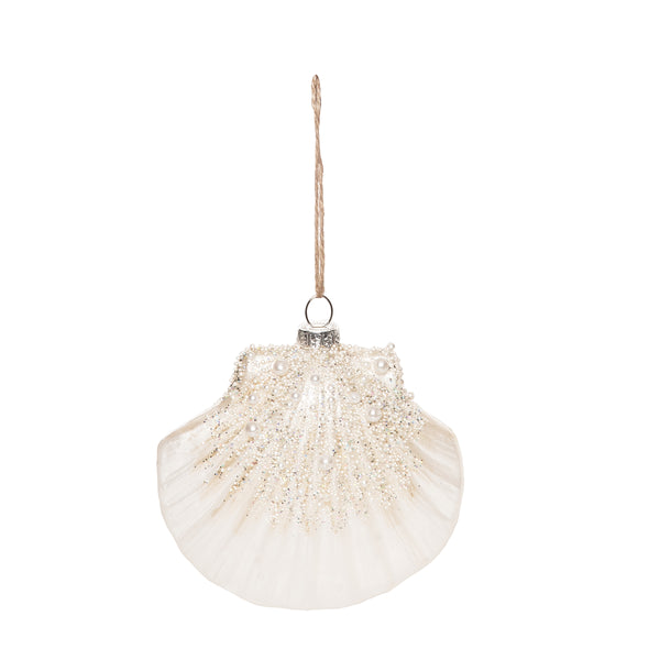 C&F Home Glass Pearl Shimmer Fan Shell Ornament