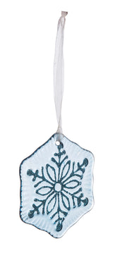 C&F Home Icy Snowflake Glass Ornaments - Set of 3