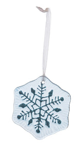 C&F Home Icy Snowflake Glass Ornaments - Set of 3