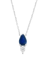 Effy 14K White Gold Blue Sapphire & Diamond Pendant Necklace