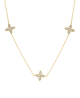 Effy 14K Yellow Gold Diamond Clover Necklace