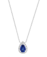 Effy 14K White Gold Diamond & Sapphire Pendant Necklace