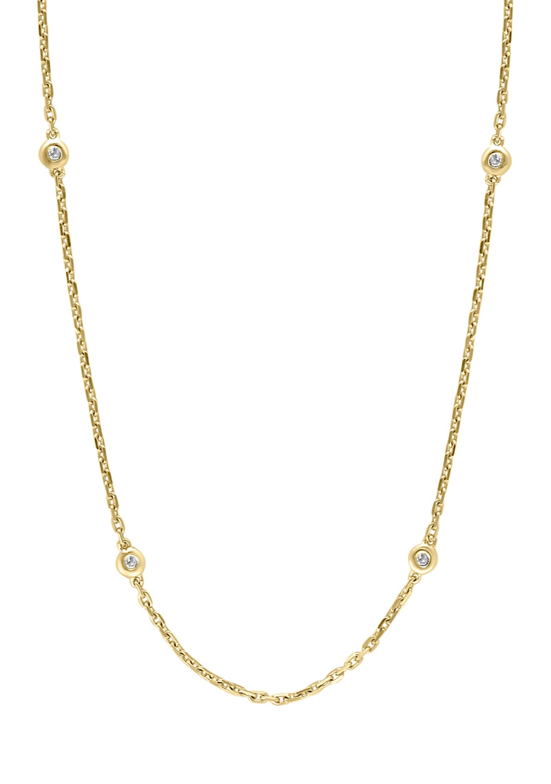 Effy 925 Sterling Silver & 14K Yellow Gold Diamond Necklace