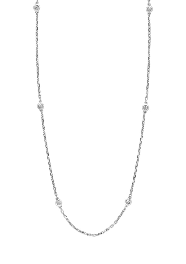 Effy 925 Sterling Silver Diamond Station Necklace