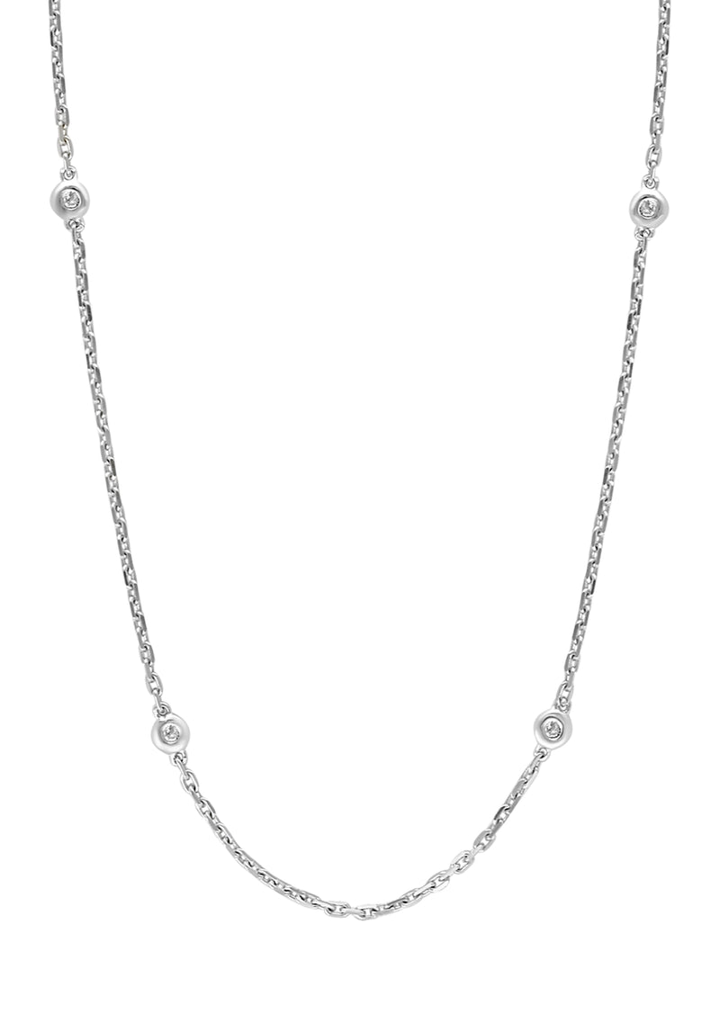 Effy 925 Sterling Silver Diamond Station Necklace