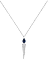 Effy 14K White Gold Sapphire & Diamond Pendant Necklace