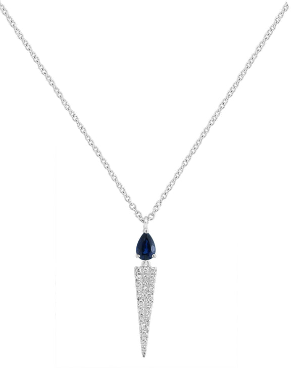 Effy 14K White Gold Sapphire & Diamond Pendant Necklace