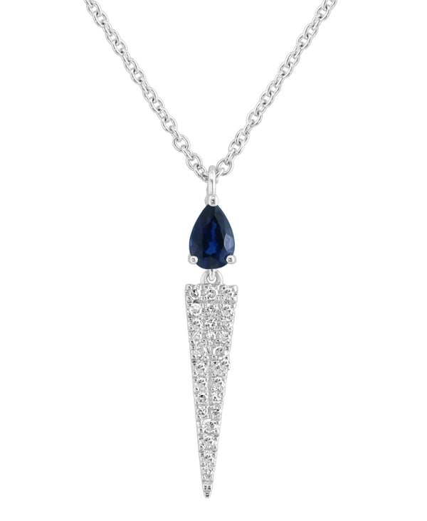 Effy 14K White Gold Sapphire & Diamond Pendant Necklace