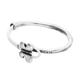 UNOde50 Semi-Rigid Silver & White Leather Butterfly Bracelet - Large