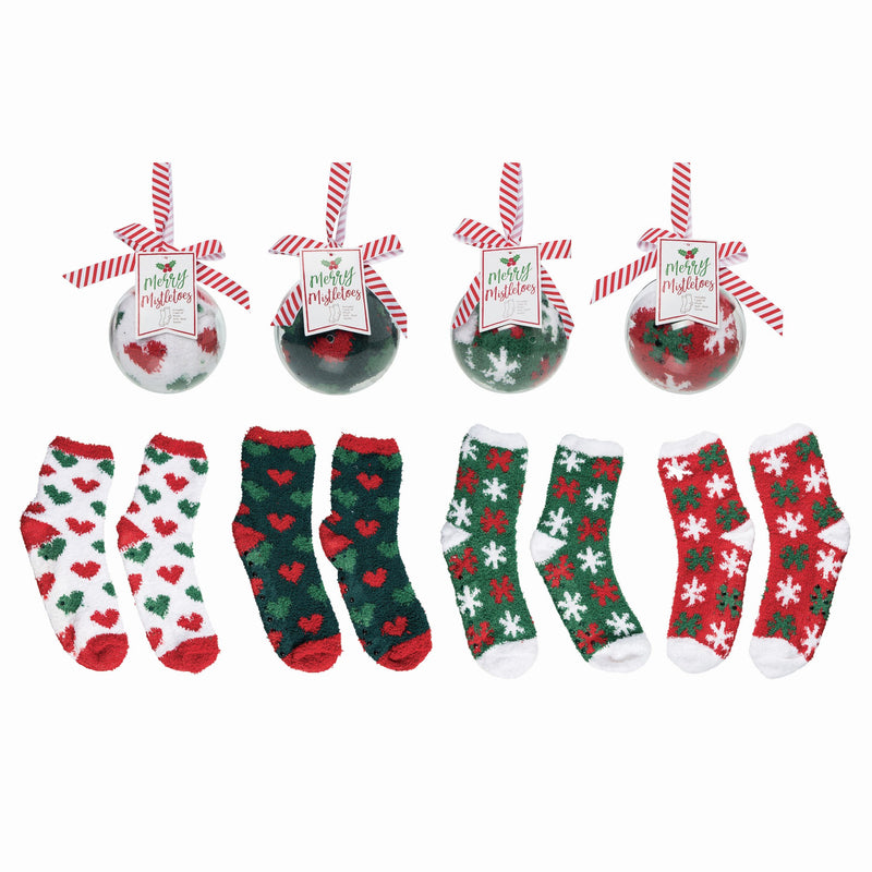 Transpac Plush Socks In Ornament Ball