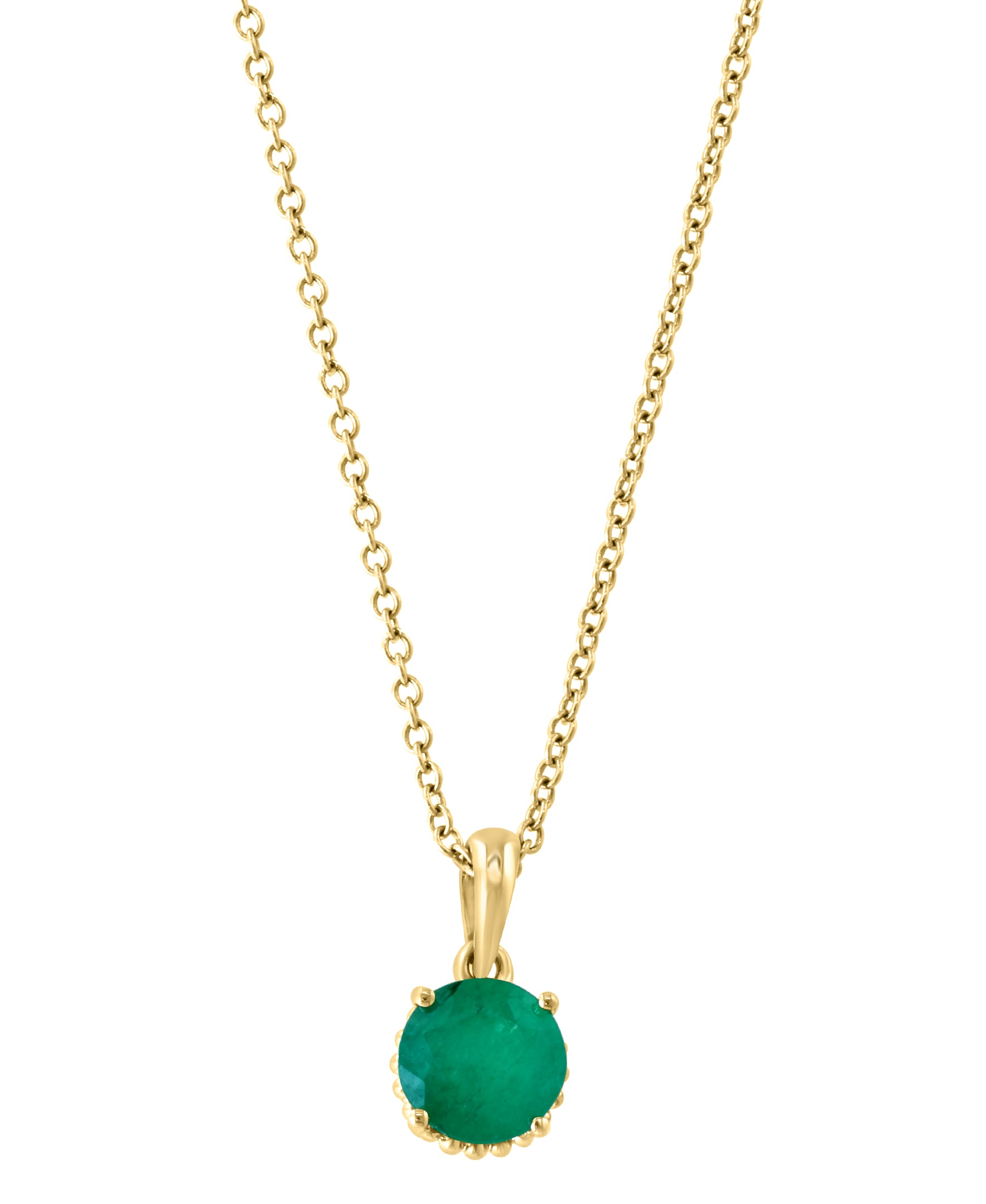Effy 14K Yellow Gold Emerald Pendant Necklace