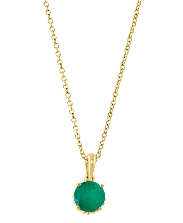 Effy 14K Yellow Gold Emerald Pendant Necklace
