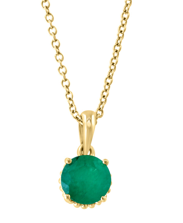 Effy 14K Yellow Gold Emerald Pendant Necklace