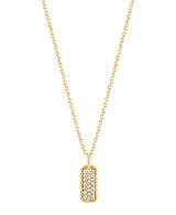 Effy 14K Yellow Gold Diamond Dog Tag Pendant Necklace