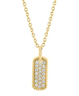 Effy 14K Yellow Gold Diamond Dog Tag Pendant Necklace