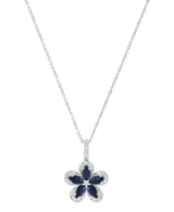 Effy 14K White Gold Diamond & Sapphire Pendant Necklace