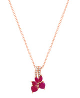 Effy 14K Rose Gold Ruby & Diamond Pendant Necklace