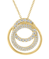 Effy 925 Sterling Silver & 14K Yellow Gold Diamond Pendant Necklace