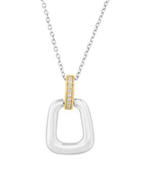 Effy 925 Sterling Silver & 14K Yellow Gold Diamond Pendant Necklace