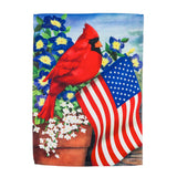 Evergreen Cardinal Glory Suede Garden Flag