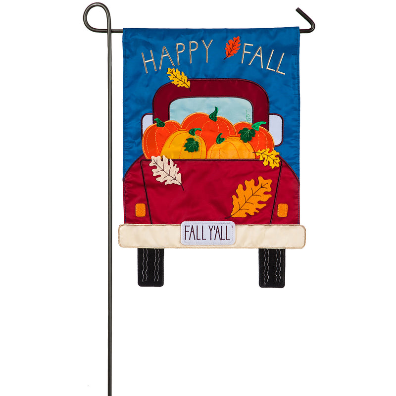 Evergreen Fall Yall Pickup Truck Garden Applique Flag