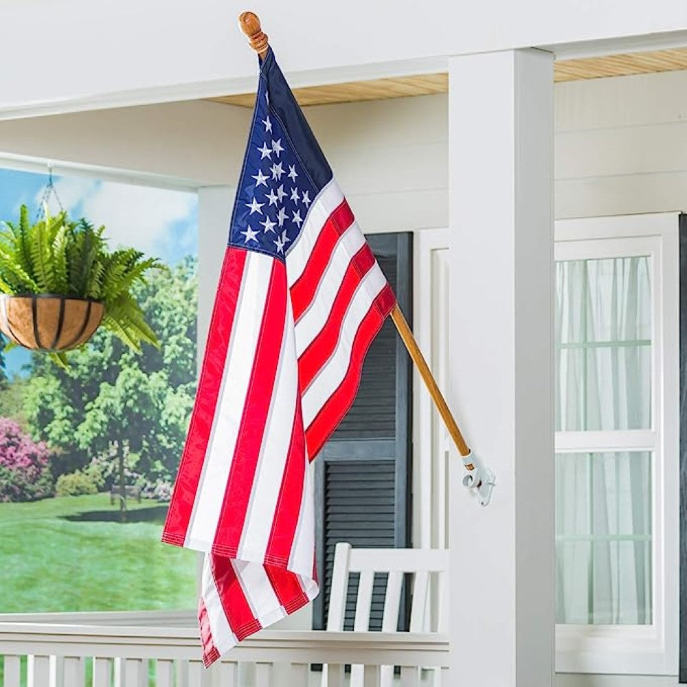 Trade Winds 5 Ft Hardwood Flag Pole With Anti-Furling Ring – Weather Resistant