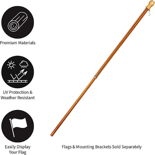 Evergreen Wood House Flag Pole with Ring