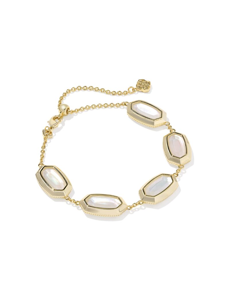 Kendra Scott Elaina Bezel Delicate Chain Bracelet - Ivory Mother Of Pearl