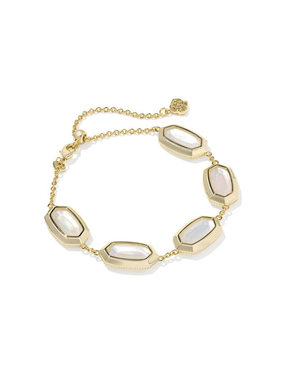 Kendra Scott Elaina Bezel Delicate Chain Bracelet - Ivory Mother Of Pearl