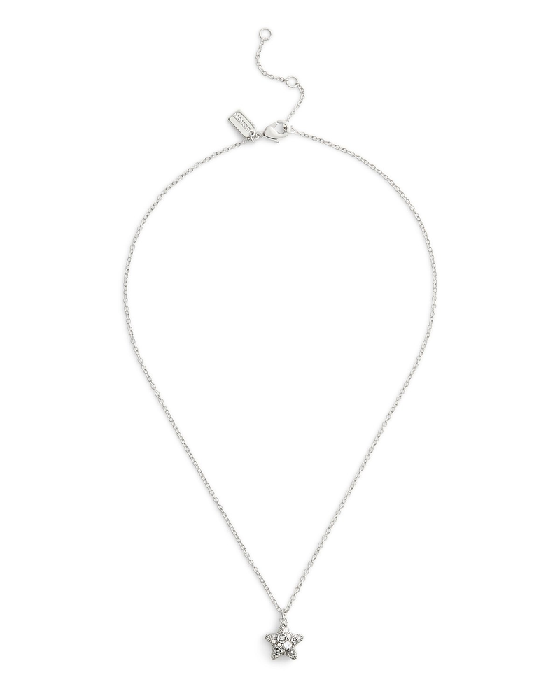 COACH Silver Pavé Star Necklace & Earrings Boxed Jewelry Set