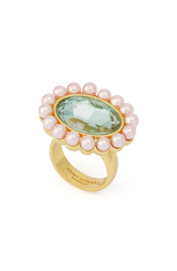 Kurt Geiger Gemstone Pearl Cocktail Ring - Size 9