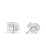 COACH Rhodium Signature C Lucite Stud Earrings