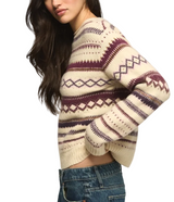 Lucky Brand Womens Fair Isle Crew Sweater