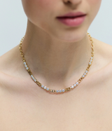 Nadri Delancey Gold Cubic Zirconia Frontal Necklace
