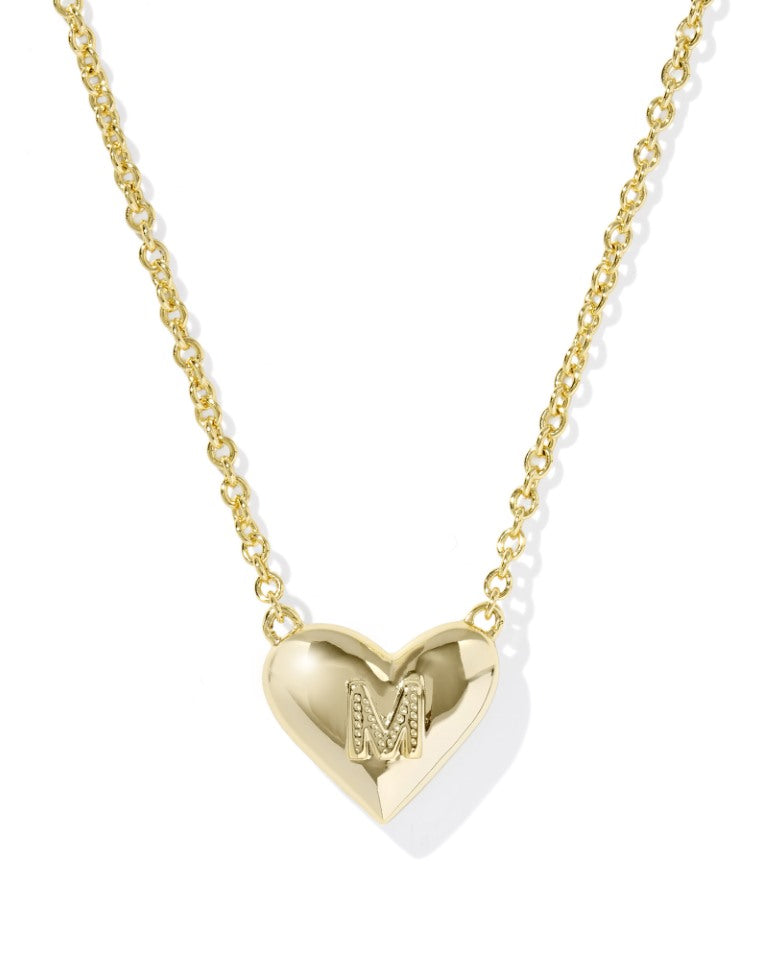 Kendra Scott Heart Letter M Gold Ivory Mother of Pearl Short Pendant Necklace