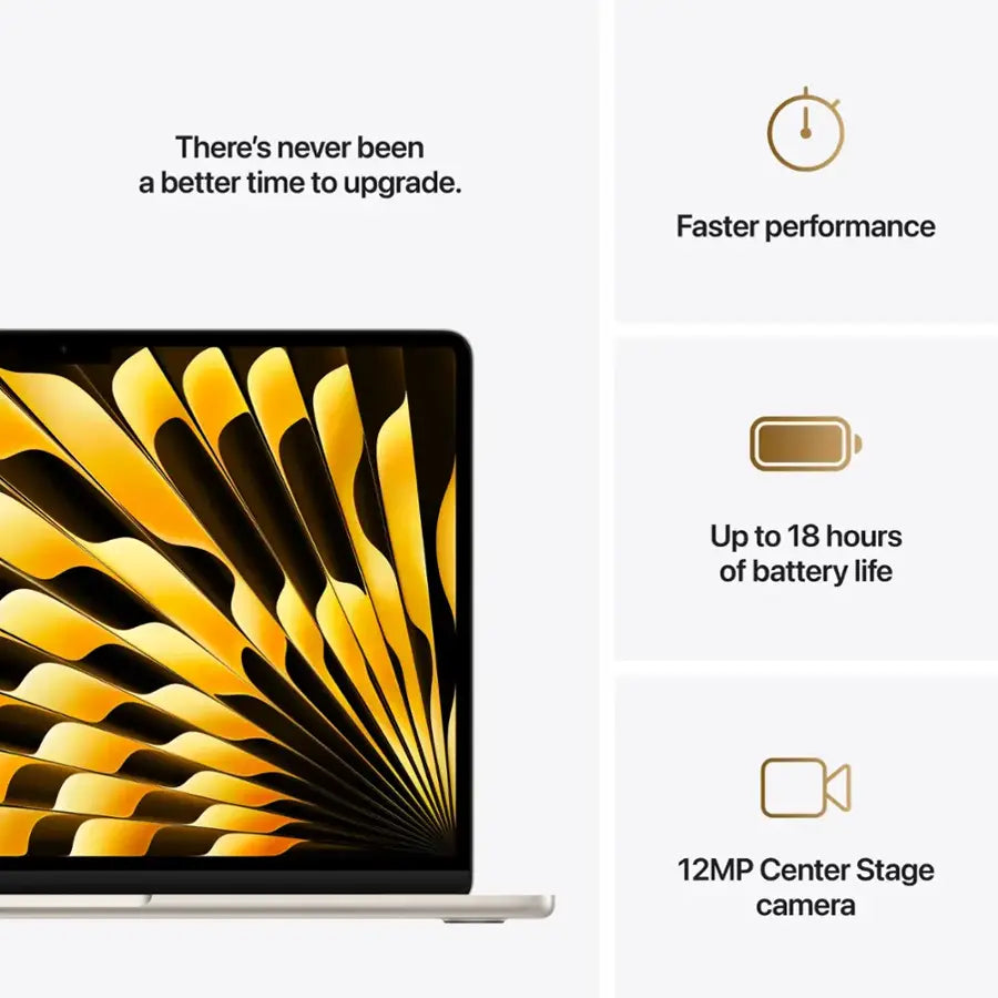 Apple MacBook Air 13-inch Laptop - Apple M4 chip Built for Apple Intelligence - 16GB Memory - 256GB SSD - Starlight